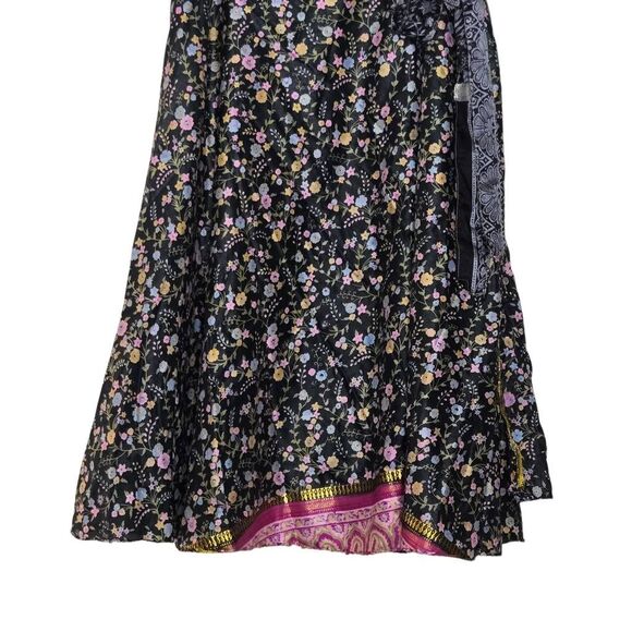 Mexicali Blues Layered Wrap Skirt Hippie Boho Reversible Silk Womens One Size Ne - Picture 2 of 6